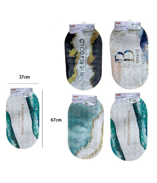 Trade Shop - Tappeto Tappetino In Pvc Antiscivolo Vasca Da Bagno Doccia Ovale 67x37cm 59689 -