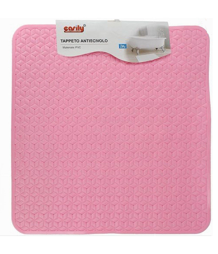 Tappeto Tappetino In Pvc Rosa Antiscivolo Vasca Da Bagno Doccia 51 X 52 Cm 59637         