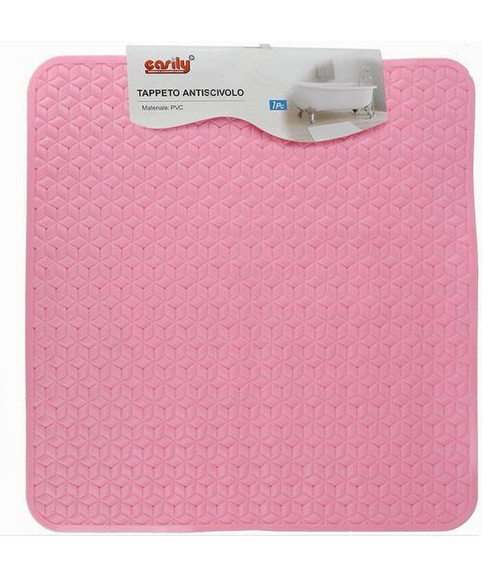 Tappeto Tappetino In Pvc Rosa Antiscivolo Vasca Da Bagno Doccia 51 X 52 Cm 59637         