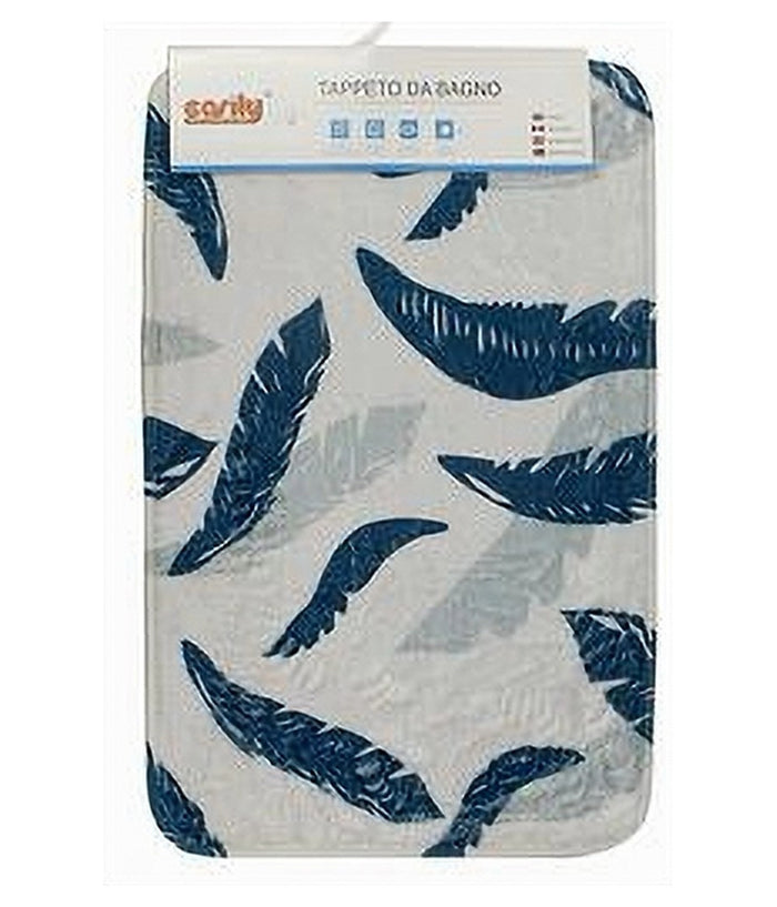 Tappeto Tappetino In Tessuto Arredo Da Bagno Antiscivolo Con Piume 40x60cm 79439         
