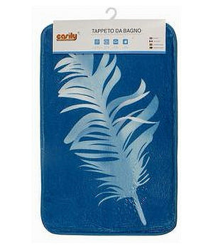 Tappeto Tappetino In Tessuto Arredo Da Bagno Antiscivolo Con Piume 40x60cm 79439         