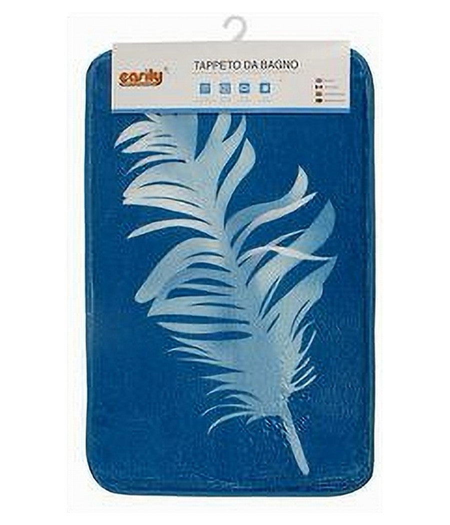 Tappeto Tappetino In Tessuto Arredo Da Bagno Antiscivolo Con Piume 40x60cm 79439         