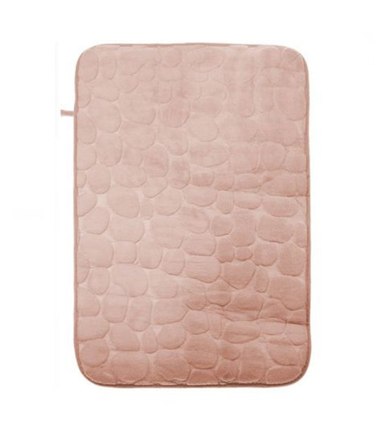 Tappeto Tappetino In Tessuto Effetto Sassi Per Arredo Bagno 45 X 70cm 79928 Rosa         