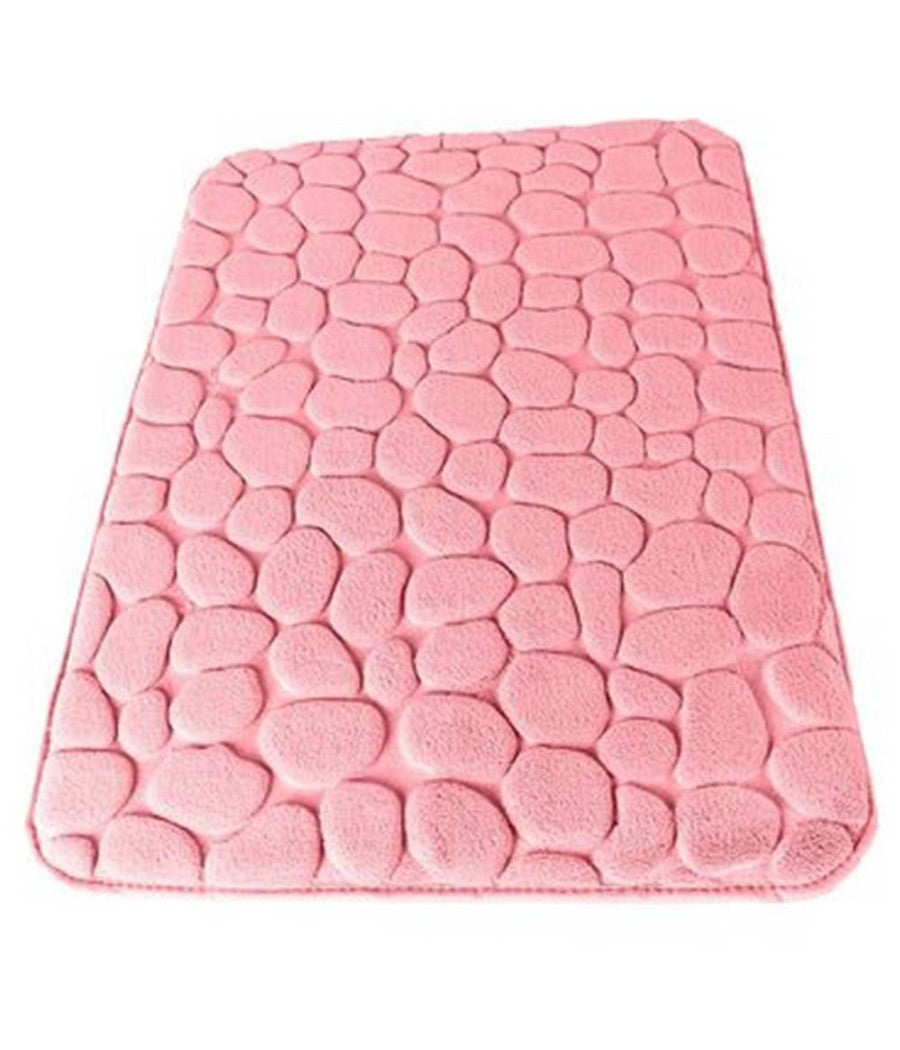 Tappeto Tappetino In Tessuto Effetto Sassi Per Arredo Bagno 45 X 75cm Rosa 69976         