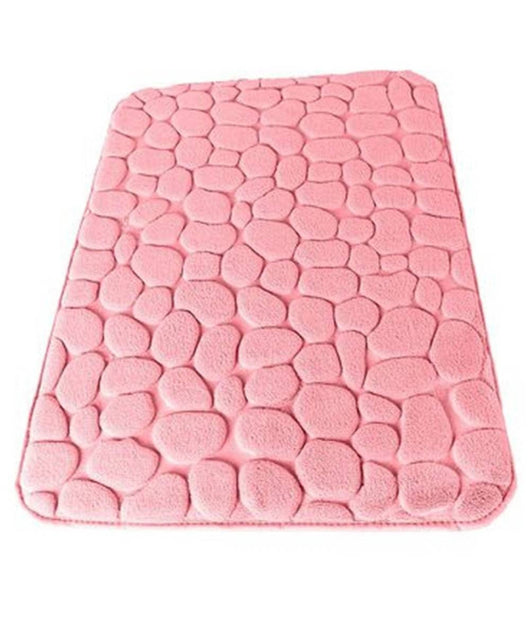 Tappeto Tappetino In Tessuto Effetto Sassi Per Arredo Bagno 45 X 75cm Rosa 69976         