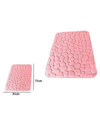 Tappeto Tappetino In Tessuto Effetto Sassi Per Arredo Bagno 45 X 75cm Rosa 69976         