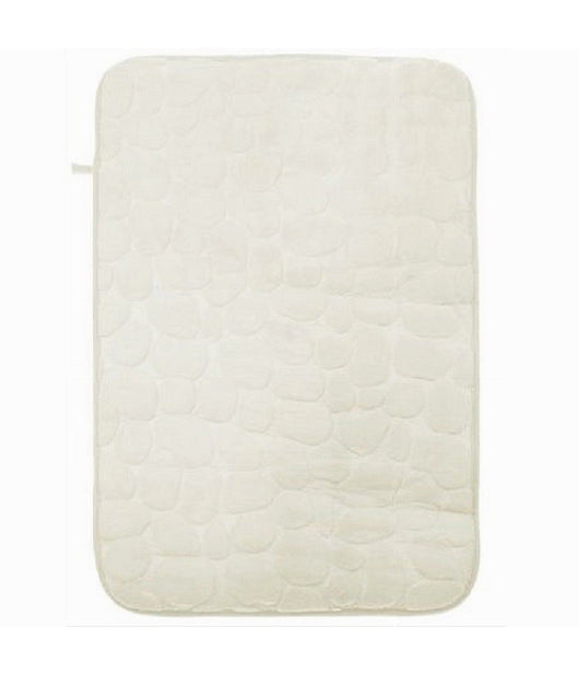 Tappeto Tappetino In Tessuto Effetto Sassi Per Arredo Bagno 45x70cm 79927 Bianco         