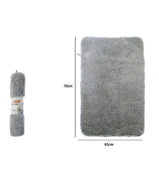 Tappeto Tappetino In Tessuto Morbido Per Arredo Bagno 45 X 70 Cm Grigio 79926         