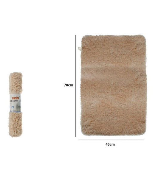 Tappeto Tappetino In Tessuto Morbido Per Arredo Bagno 45x70cm Colore Beige 79924         