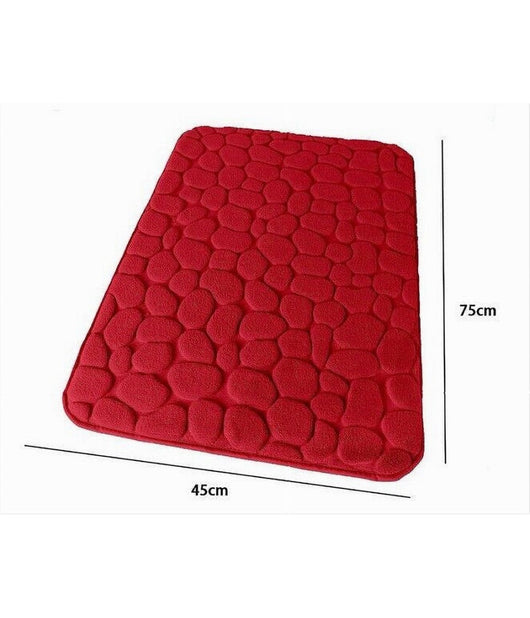 Tappeto Tappetino In Tessuto Per Bagno Arredo 45x75 Cm Effetto Sassi Rosso 69935         