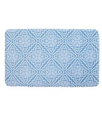 Tappeto Tappetino Per Arredo Da Bagno 45 X 75 Cm Azzurro Con Maioliche 87032         