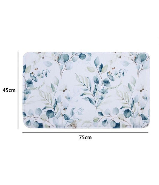 Tappeto Tappetino Per Arredo Da Bagno 45 X 75 Cm Con Fantasia Fiori Foglie 87060         