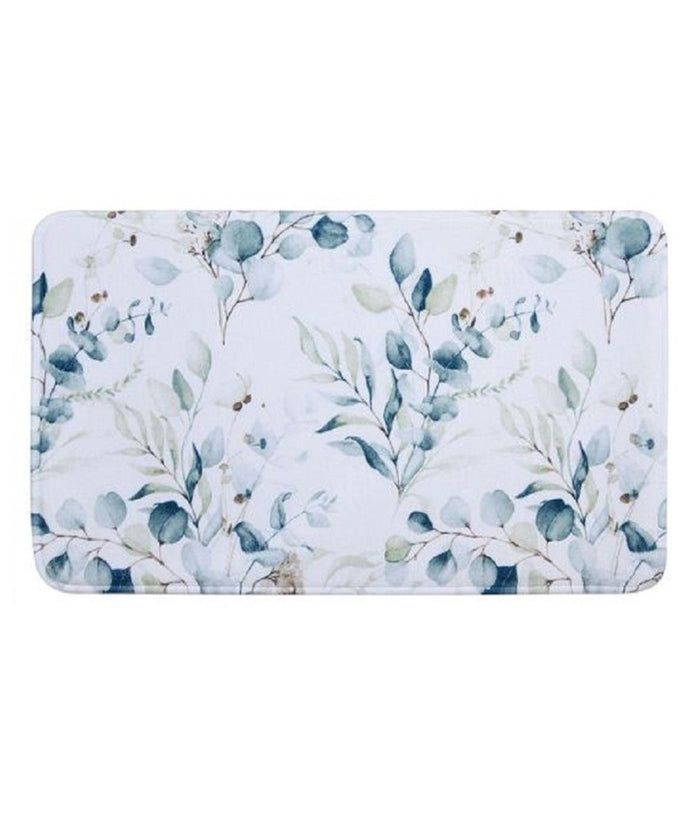 Tappeto Tappetino Per Arredo Da Bagno 45 X 75 Cm Con Fantasia Fiori Foglie 87060         