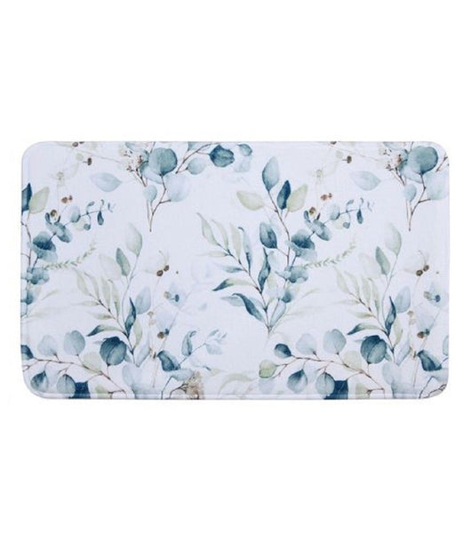 Tappeto Tappetino Per Arredo Da Bagno 45 X 75 Cm Con Fantasia Fiori Foglie 87060         