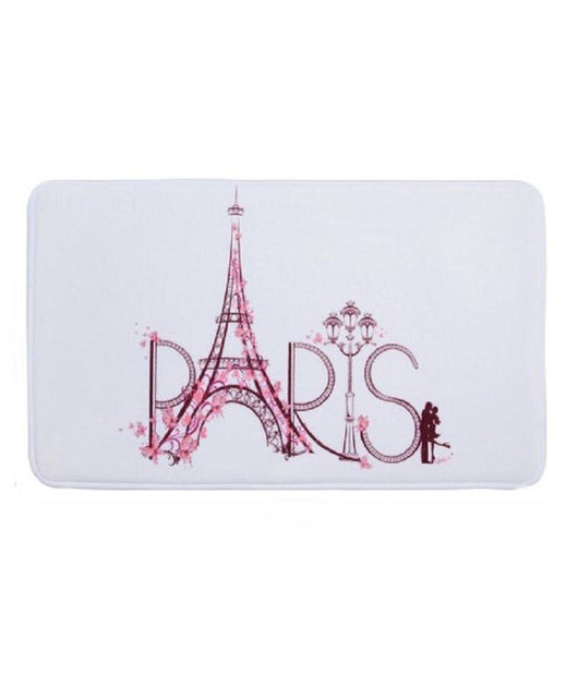 Tappeto Tappetino Per Arredo Da Bagno 45 X 75cm Con Fantasia Scritta Paris 87046         