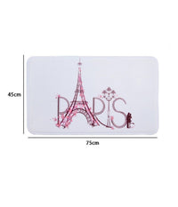 Tappeto Tappetino Per Arredo Da Bagno 45 X 75cm Con Fantasia Scritta Paris 87046         