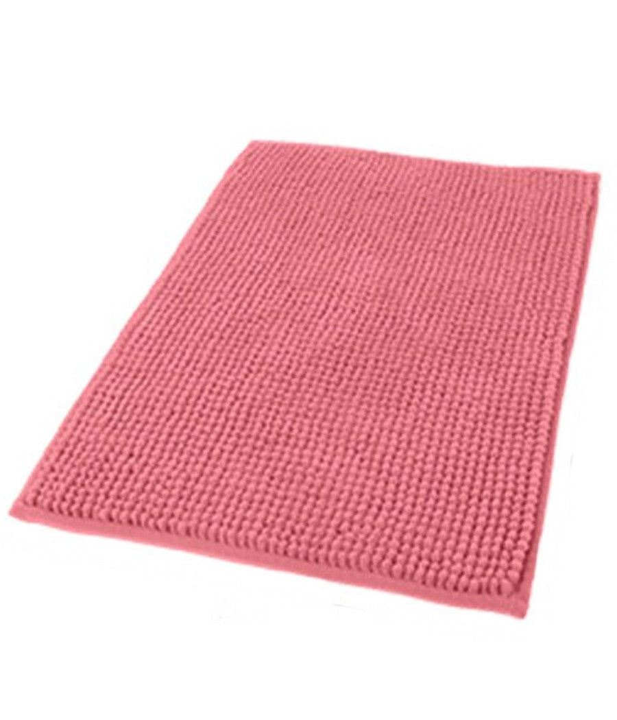 Tappeto Tappetino Per Bagno Arredo Accessorio 45 X 75 Cm Rosa In Tessuto 69949         