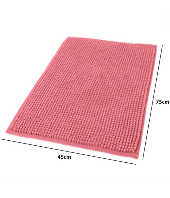 Tappeto Tappetino Per Bagno Arredo Accessorio 45 X 75 Cm Rosa In Tessuto 69949         