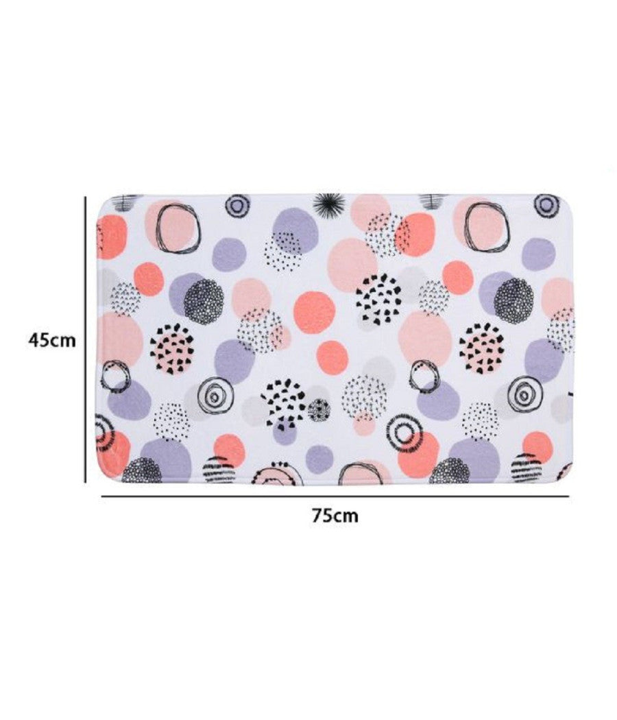 Tappeto Tappetino Per Bagno Arredo Con Fantasia A Sfere Astratte 45x75 Cm 87088         