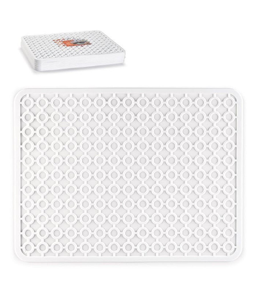 Tappeto Tappetino Per Lavello In Plastica Rettangolare Cucina Bianco 1192001         