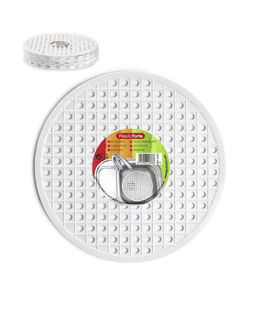 Tappeto Tappetino Per Lavello In Plastica Tondo Cucina Rotondo Bianco 1187501         
