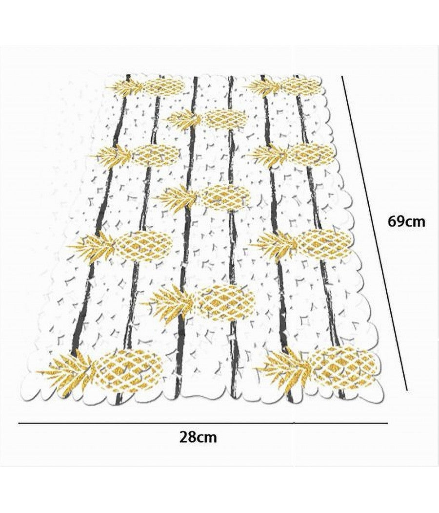Tappeto Tappetino Per Vasca Bagno Doccia 28 X 69 Cm Antiscivolo Con Ananas 69921         