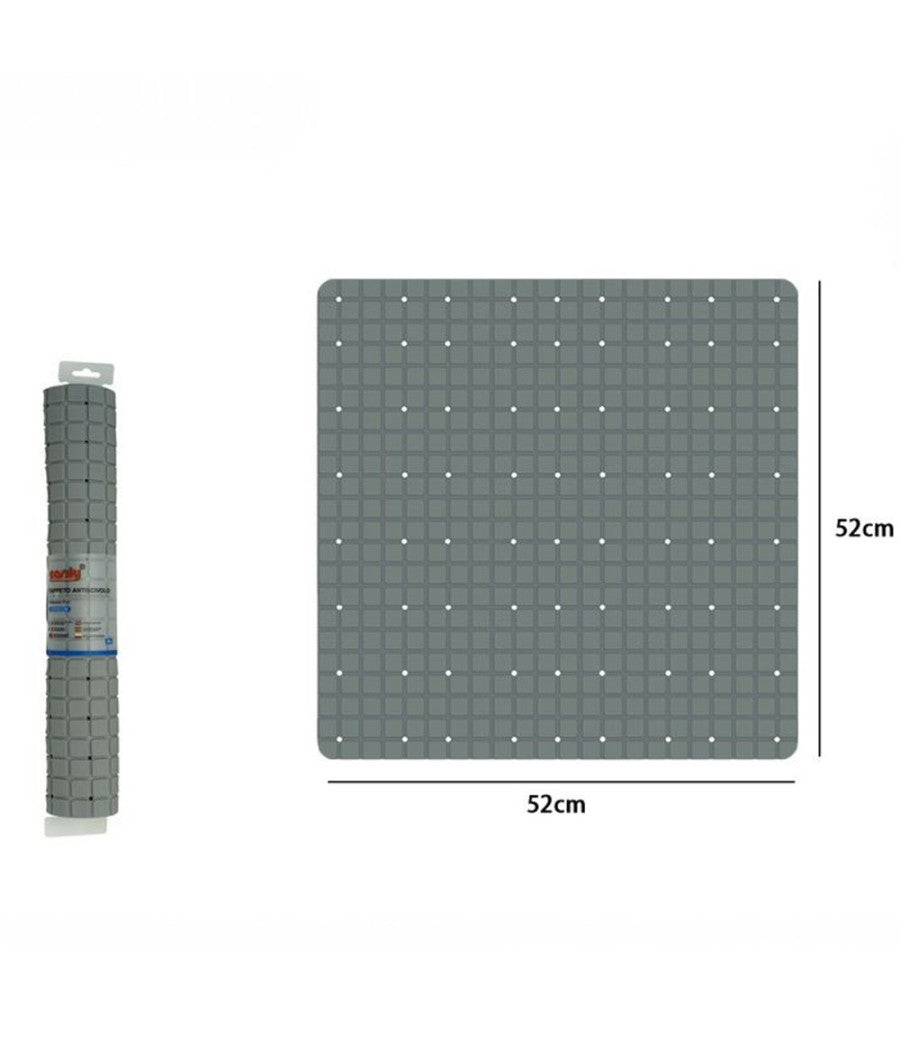 Tappeto Tappetino Pvc Antiscivolo Per Vasca Bagno Doccia 52 X 52 Cm Grigio 79767         