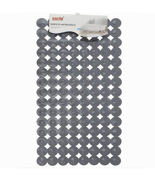 Tappeto Tappetino Pvc Antiscivolo Per Vasca Bagno Doccia 67.5x36 Cm Grigia 59612         