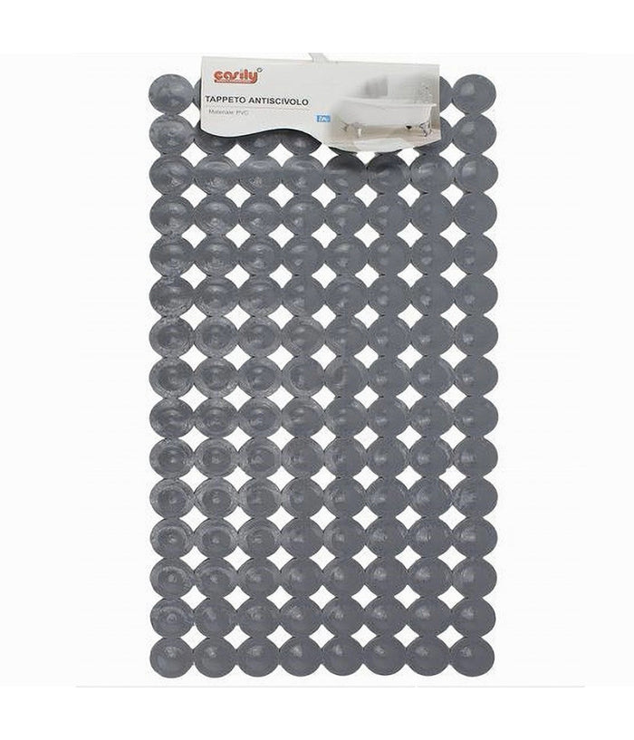 Tappeto Tappetino Pvc Antiscivolo Per Vasca Bagno Doccia 67.5x36 Cm Grigia 59612         
