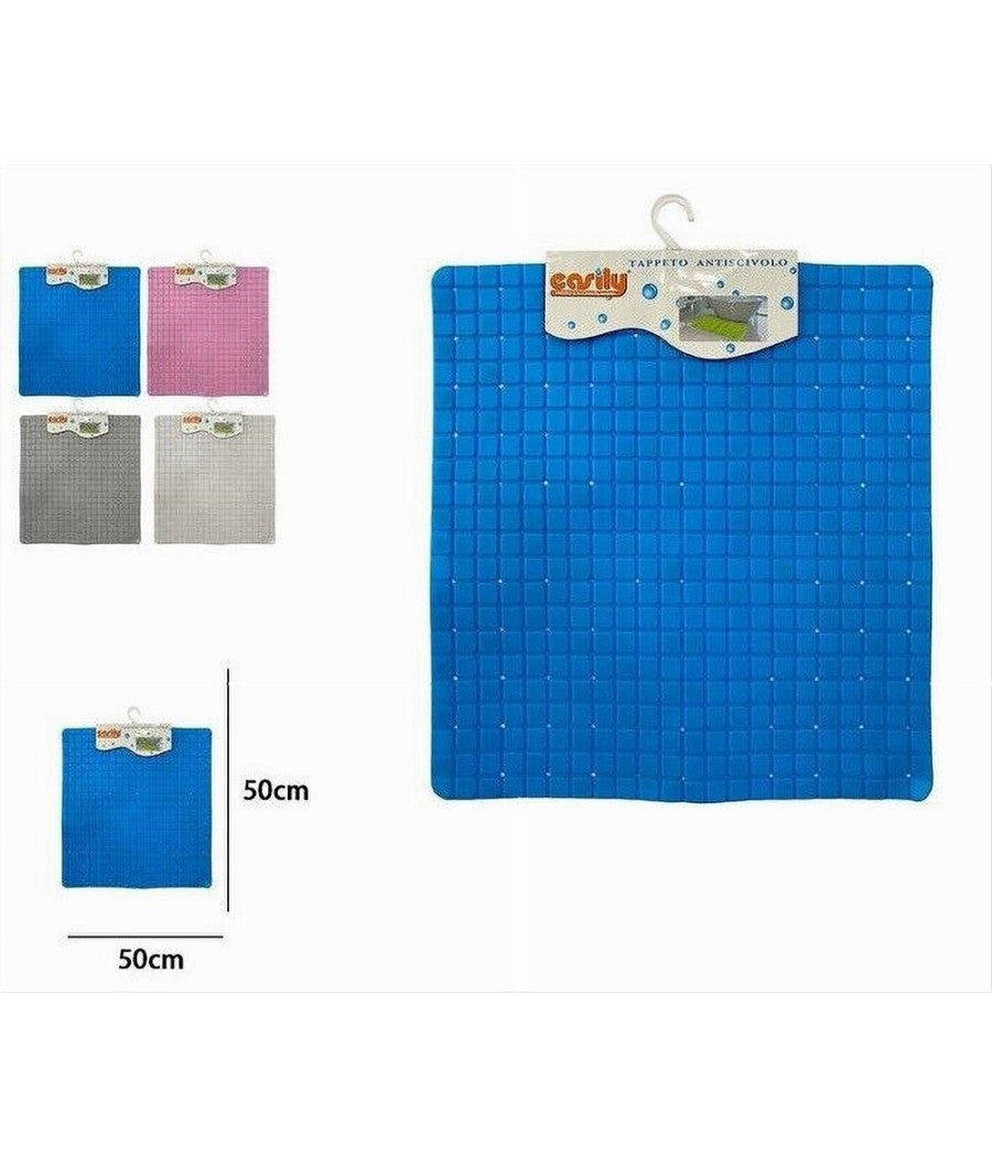 Tappeto Tappetino Pvc Antiscivolo Quadrato Per Vasca Bagno Doccia 50x50 Cm 59321         