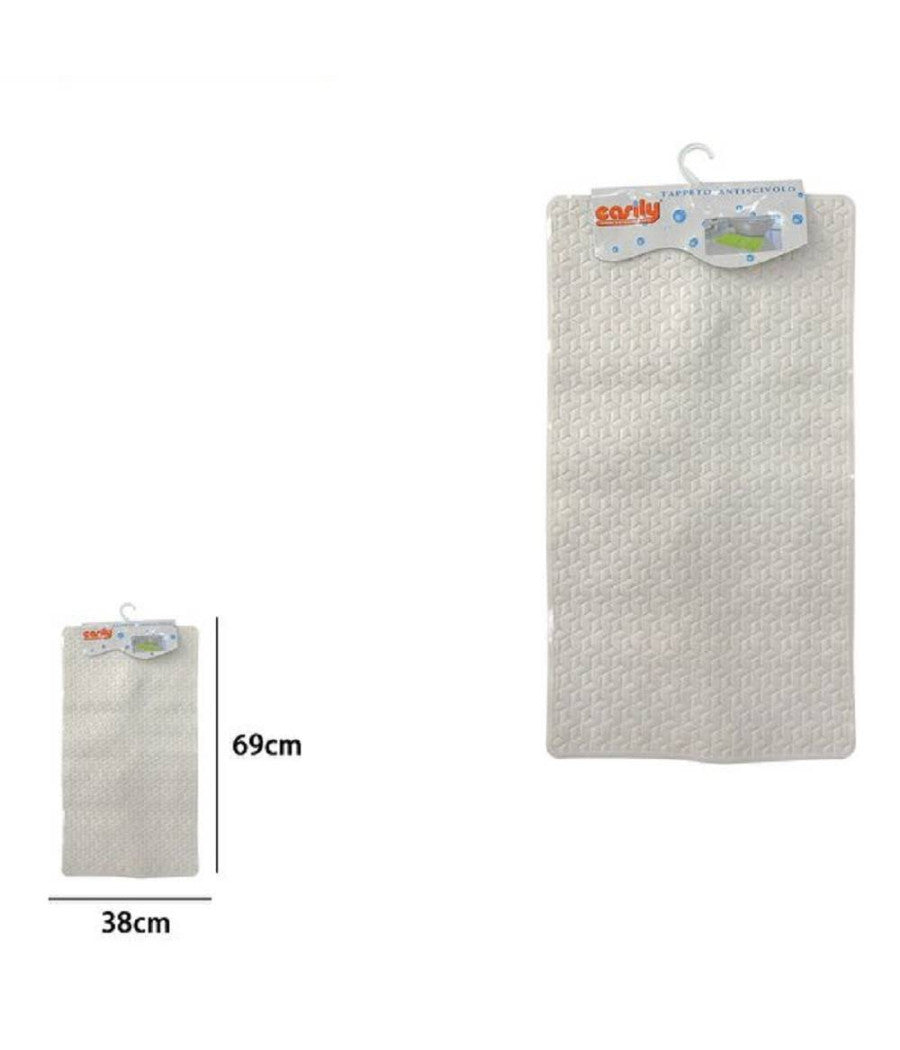 Tappeto Tappetino Pvc Antiscivolo Vasca Bagno Doccia 69x38 Cm 59313 Rettangolare         