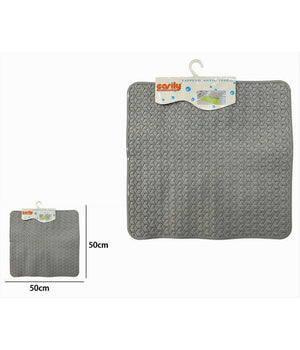 Tappeto Tappetino Pvc Antiscivolo Vasca Bagno Doccia Quadro Grigio 50x50cm 59318         
