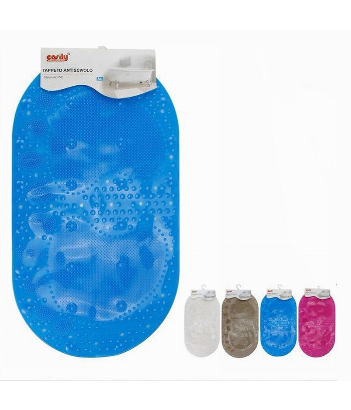 Tappeto Tappetino Pvc Con Impronte Antiscivolo Vasca Bagno Doccia 67x36 Cm 59630         