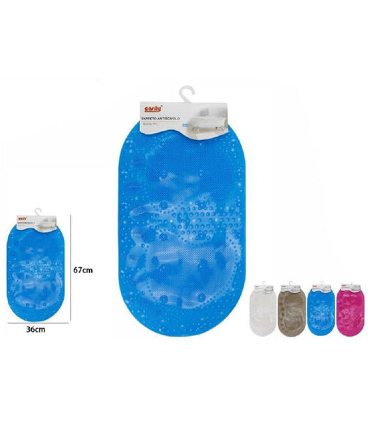 Tappeto Tappetino Pvc Con Impronte Antiscivolo Vasca Bagno Doccia 67x36 Cm 59630         