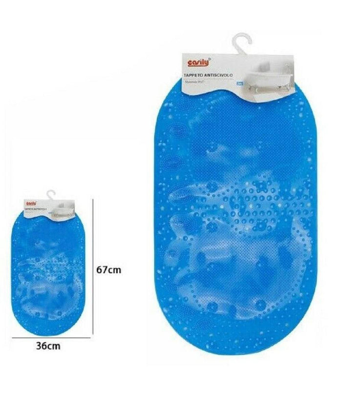 Tappeto Tappetino Pvc Con Impronte Antiscivolo Vasca Bagno Doccia 67x36 Cm 59630         