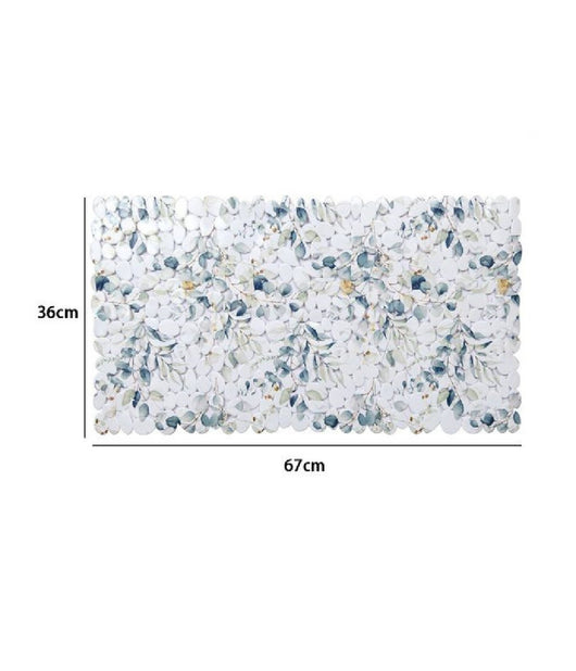 Tappeto Tappetino Pvc Fiori Foglie Antiscivolo Vasca Bagno Doccia 67x36cm 87059         