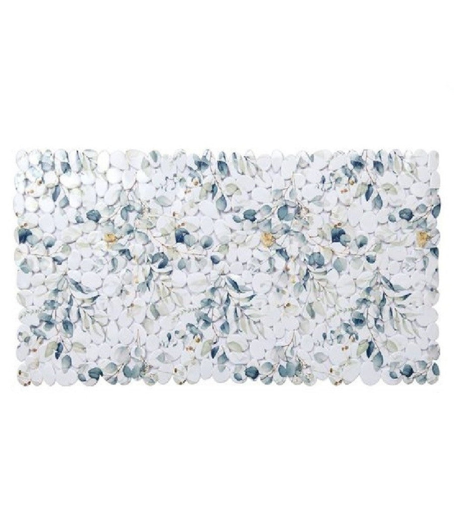 Tappeto Tappetino Pvc Fiori Foglie Antiscivolo Vasca Bagno Doccia 67x36cm 87059         
