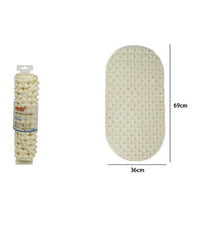 Tappeto Tappetino Pvc Ovale Antiscivolo Vasca Bagno Doccia 69 X 36cm 79747 Beige         