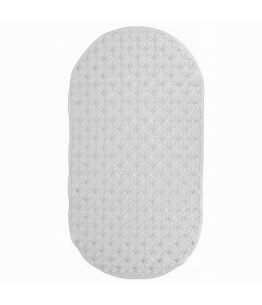 Tappeto Tappetino Pvc Ovale Antiscivolo Vasca Bagno Doccia 69x36cm 79744 Bianco         