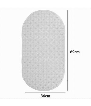 Tappeto Tappetino Pvc Ovale Antiscivolo Vasca Bagno Doccia 69x36cm 79744 Bianco         