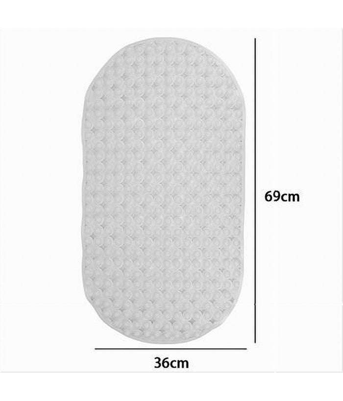 Tappeto Tappetino Pvc Ovale Antiscivolo Vasca Bagno Doccia 69x36cm 79744 Bianco         
