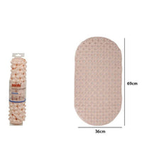 Tappeto Tappetino Pvc Ovale Antiscivolo Vasca Da Bagno Doccia 69x36cm 79745 Rosa         