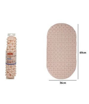 Tappeto Tappetino Pvc Ovale Antiscivolo Vasca Da Bagno Doccia 69x36cm 79745 Rosa         