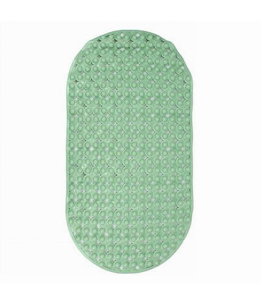 Tappeto Tappetino Pvc Ovale Antiscivolo Vasca Da Bagno Doccia 69x36cm 79746 Verde         