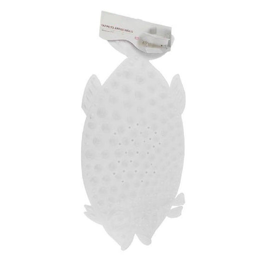 Trade Shop - Tappeto Tappetino Pvc Pesce Bianco Antiscivolo Vasca Bagno Doccia 74x36 Cm 59614 -