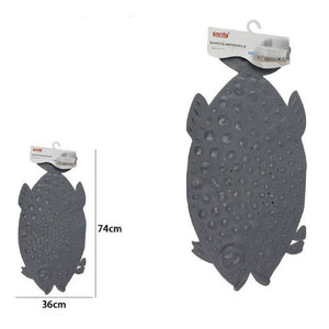 Trade Shop - Tappeto Tappetino Pvc Pesce Grigio Antiscivolo Vasca Bagno Doccia 74x36 Cm 59616 -