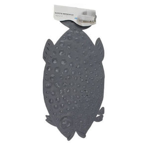 Trade Shop - Tappeto Tappetino Pvc Pesce Grigio Antiscivolo Vasca Bagno Doccia 74x36 Cm 59616 -