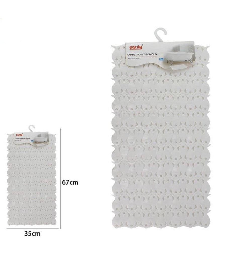 Tappeto Tappetino Pvc Pesciolini Antiscivolo Vasca Da Bagno Doccia 67x35cm 59622         
