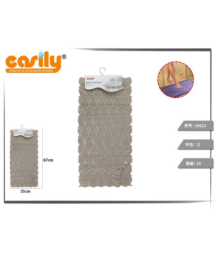 Tappeto Tappetino Pvc Pesciolini Antiscivolo Vasca Da Bagno Doccia 67x35cm 59622         