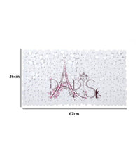 Tappeto Tappetino Pvc Scritta Paris Antiscivolo Vasca Bagno Doccia 67x36cm 87045         